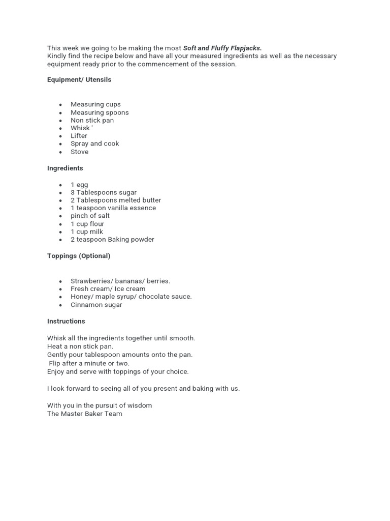 Flapjacks | PDF