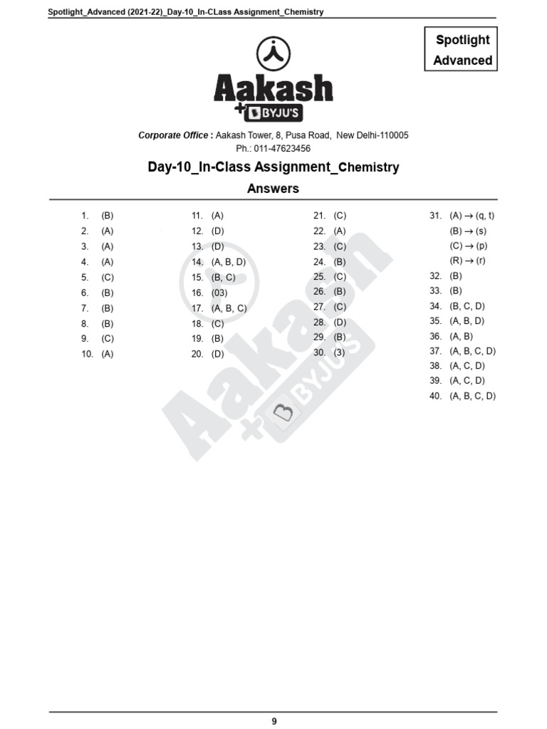 Day 10 Chemistry In-Class Assignment | PDF | Chemistry | Chemical ...
