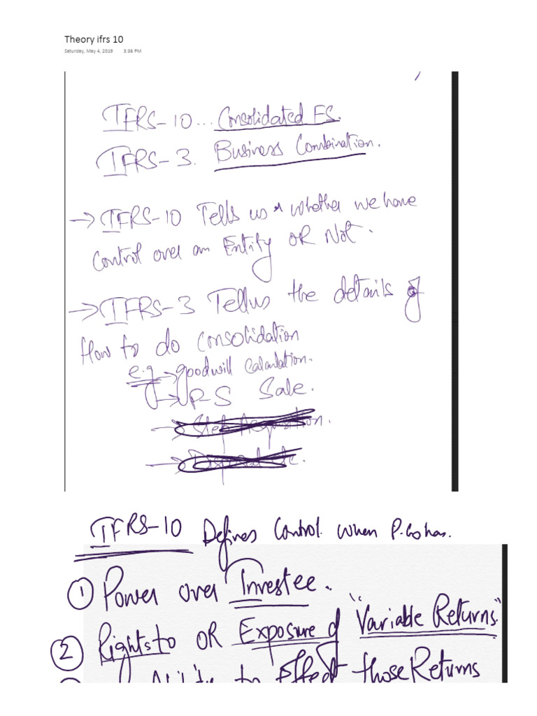 Theory Ifrs 10 | PDF