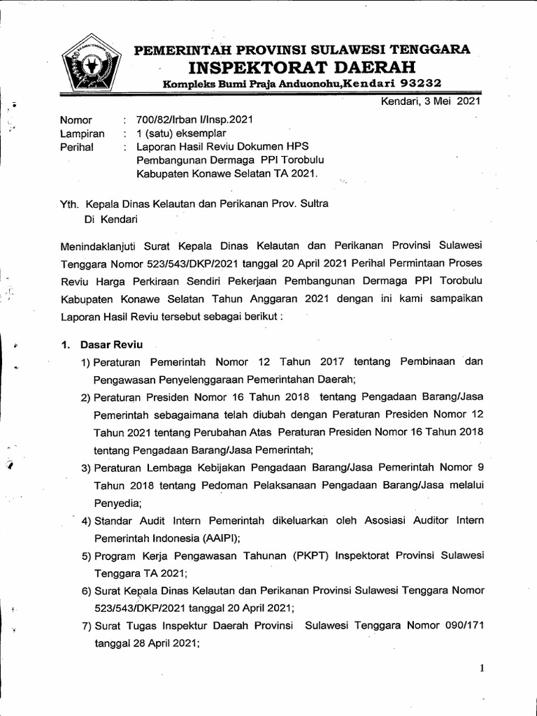 Laporan Reviu Hps 2021 | PDF
