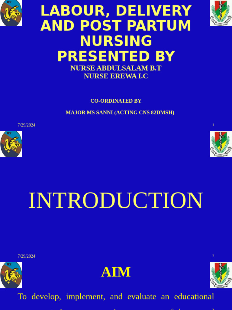 Labour and Postpartum Nursing Guide | PDF | Childbirth | Postpartum Period
