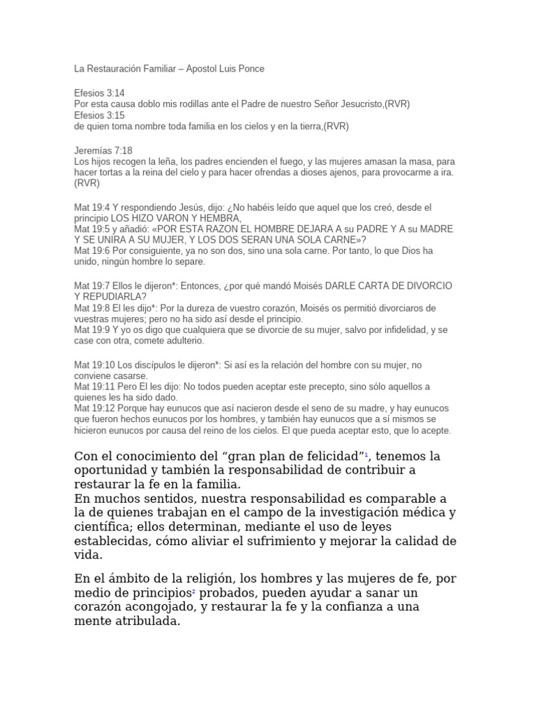 Restauración de la Fe Familiar | PDF | Felicidad | Conocimiento