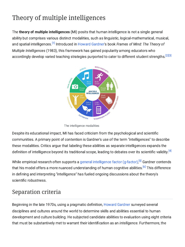 Understanding Multiple Intelligences Theory | PDF | Intelligence ...