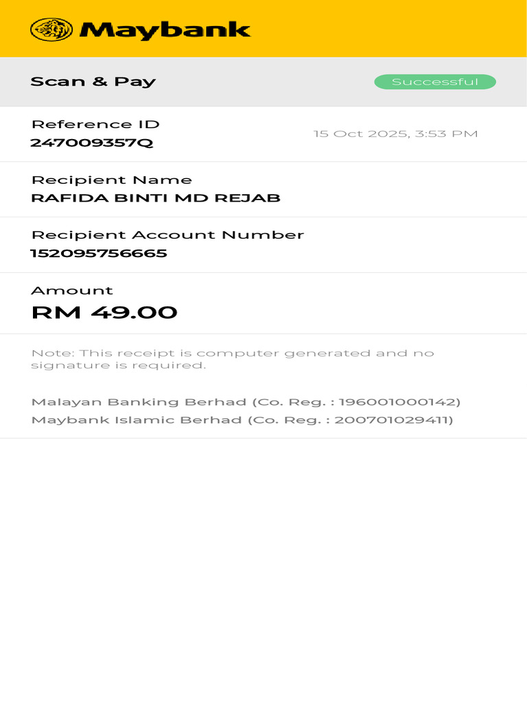 Scan & Pay Receipt - RM 49.00 | PDF