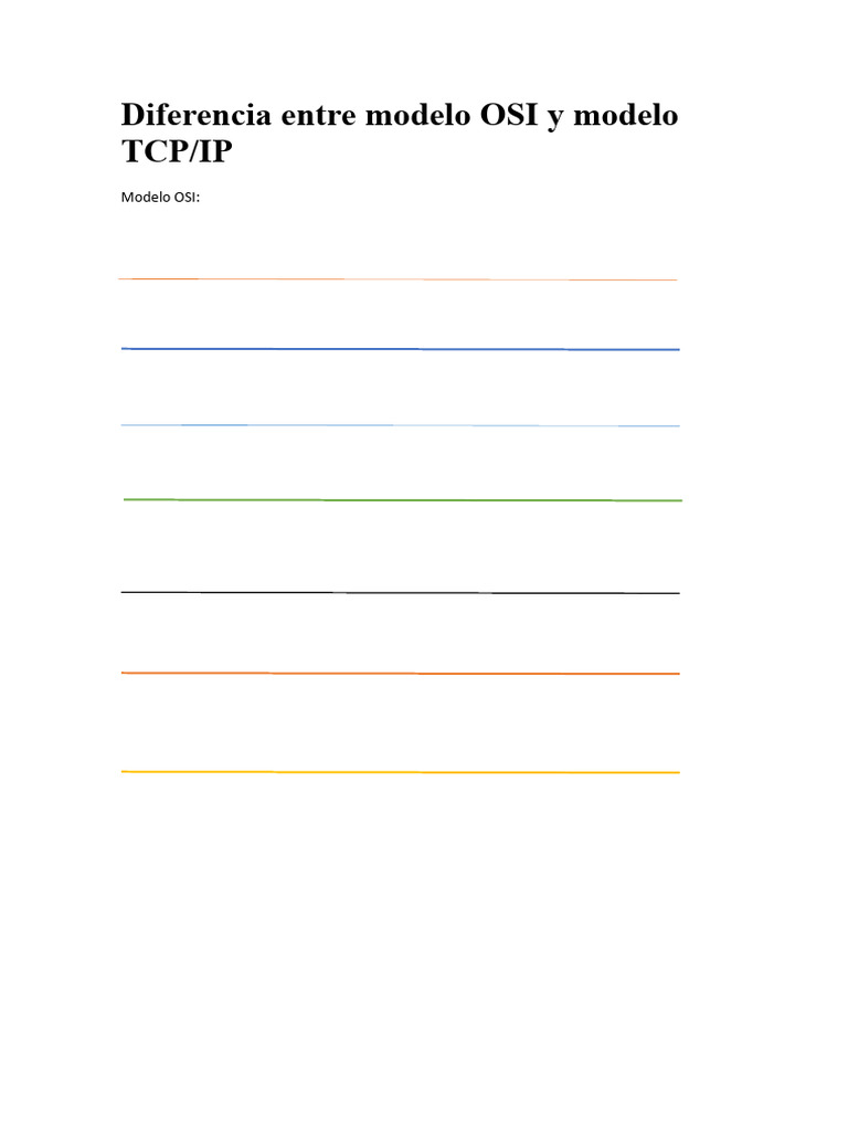 Diferencias entre modelos OSI y TCP/IP | PDF | Modelo osi | Protocolos ...