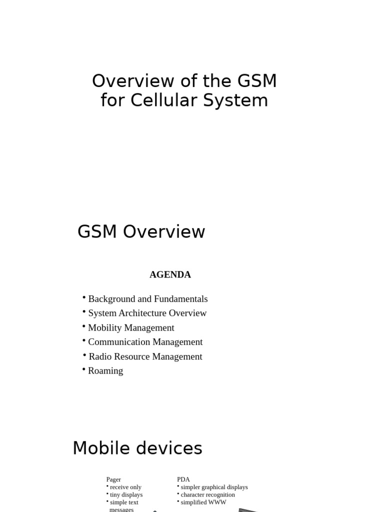 Overview of The GSM For Cellular System | PDF | Mobile Technology ...
