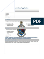 Ritual Committee Application