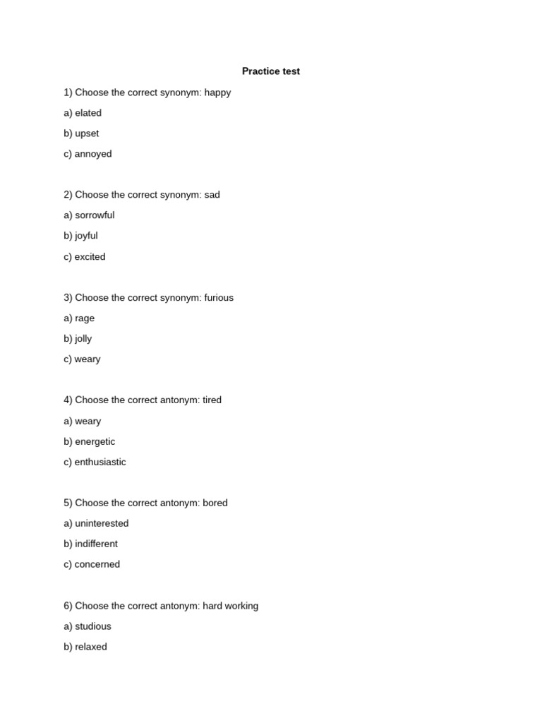 Practice Test | PDF