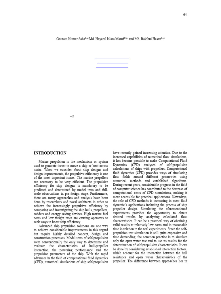 CFD Analysis of Marine Propeller Design | PDF | Computational Fluid ...