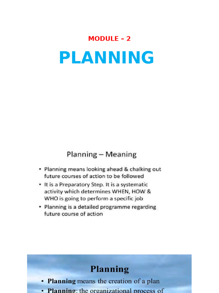 Planning 1 | PDF