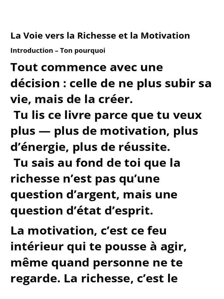 Richesse et Motivation : Guide Pratique | PDF | Motivation | Motivant