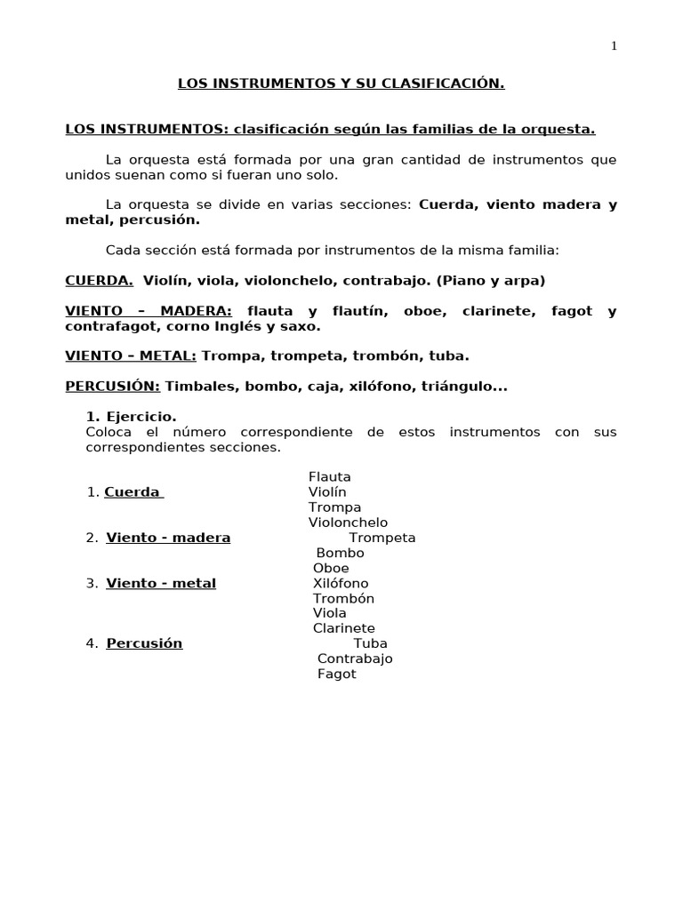 Tema 3 Instrumentos de La Orquesta | PDF