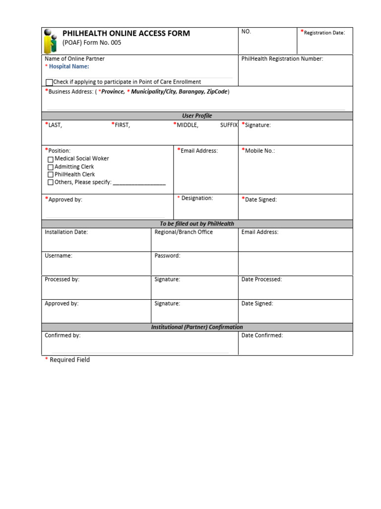PhilHealth Online Access Form Guide | PDF