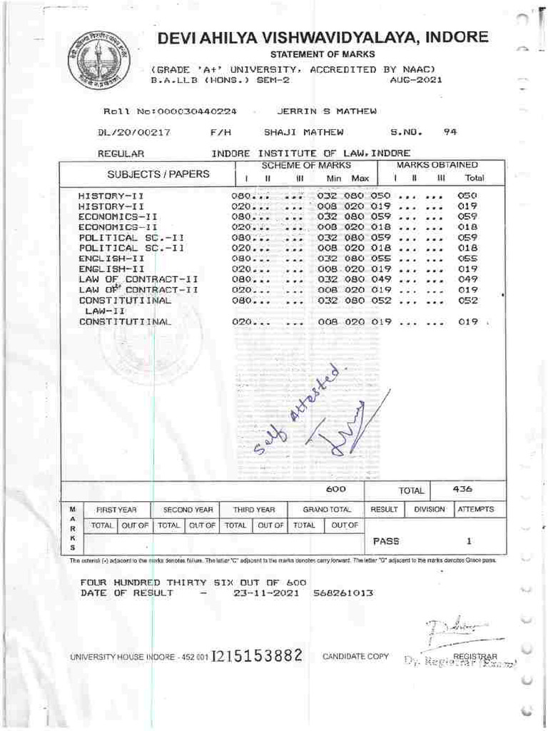 Ba LLB Form | PDF