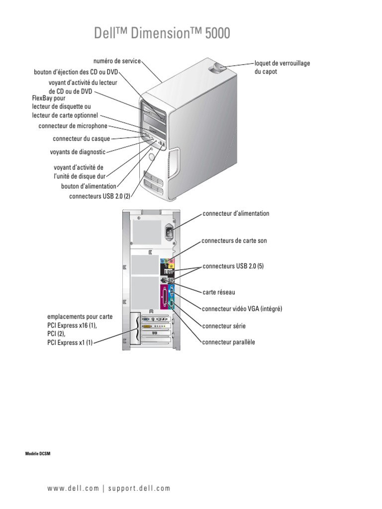 Guide d'utilisation Dell Dimension 5000 | PDF | USB | Écran d'ordinateur