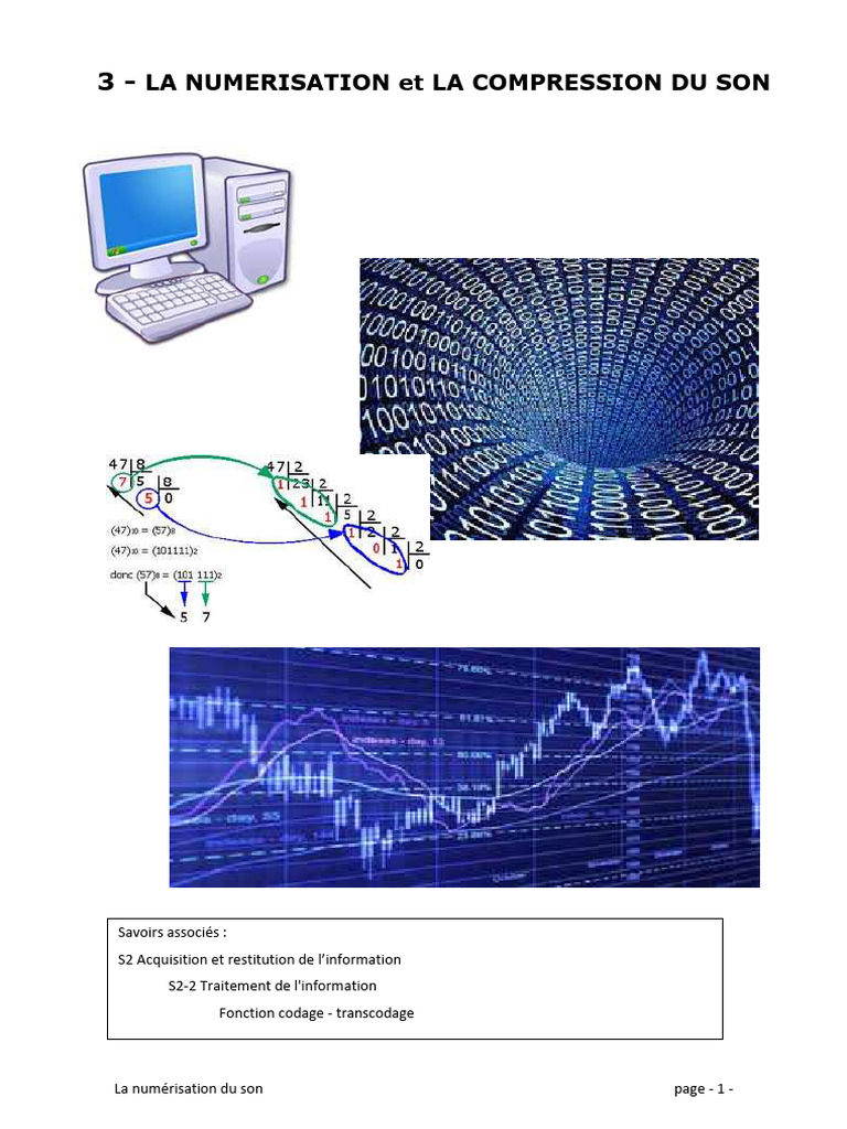 Numérisation et compression du son | PDF | Débit binaire | Disque compact