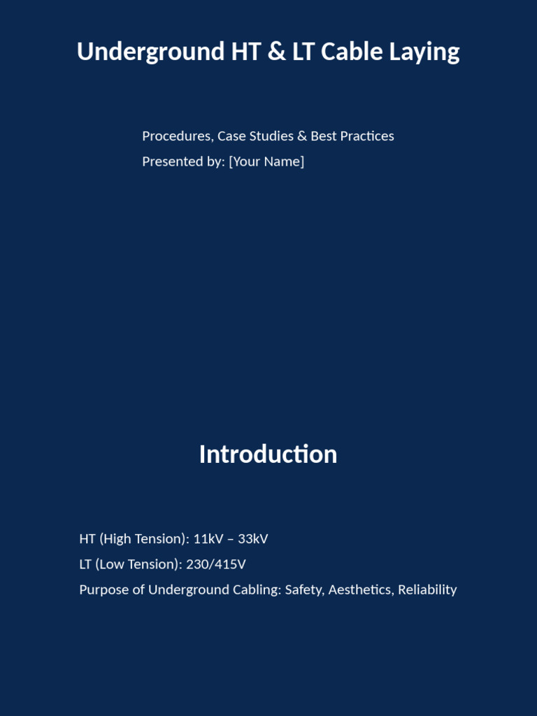 HT & LT Cable Laying Standards | PDF