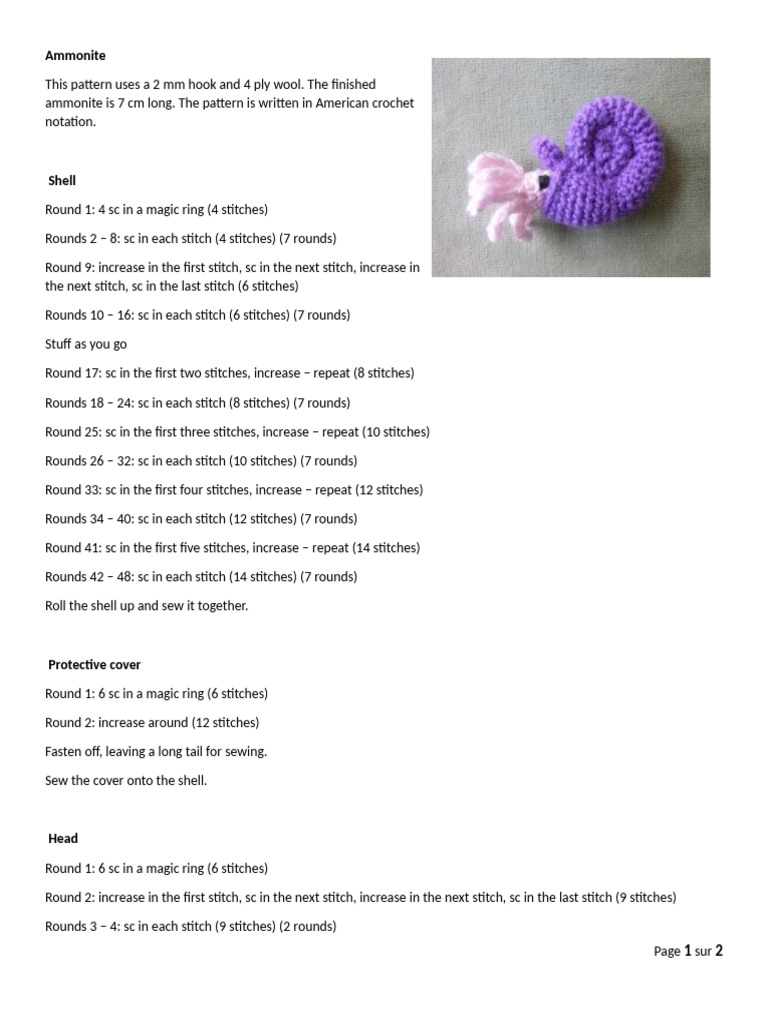 Crochet Ammonite Pattern Guide | PDF
