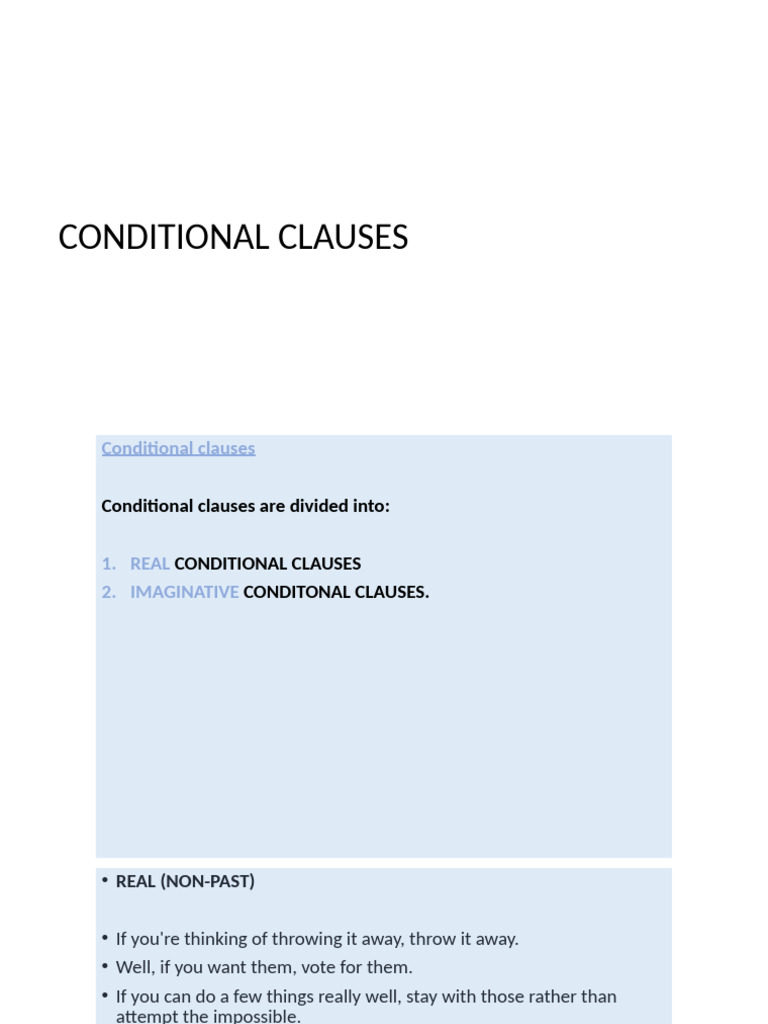 Understanding Conditional Clauses | PDF