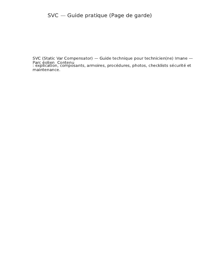 Guide technique SVC pour techniciens | PDF | Transformateur électrique ...