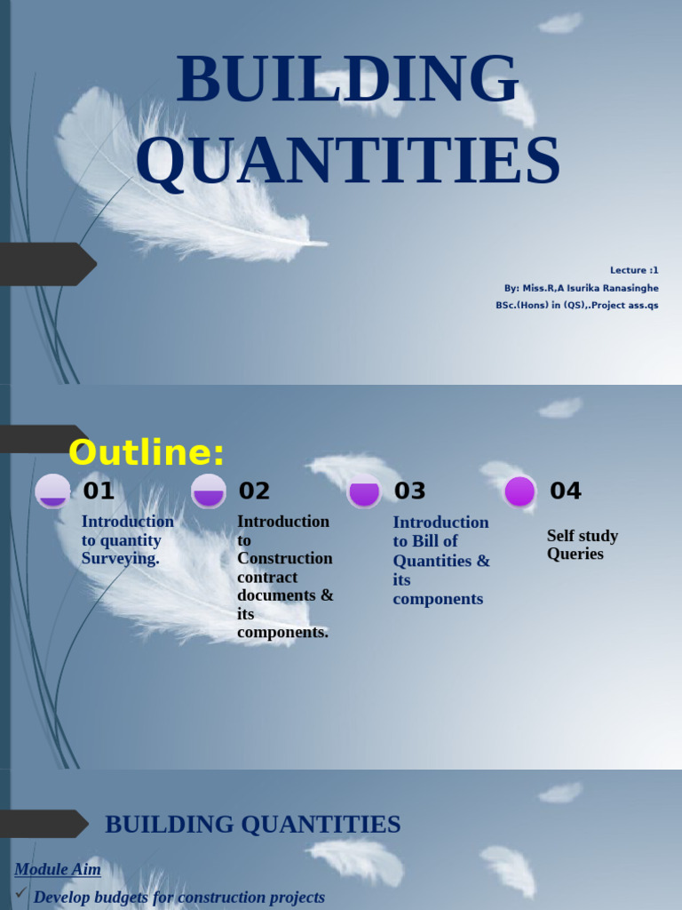 Building Quantities in Construction Management | PDF