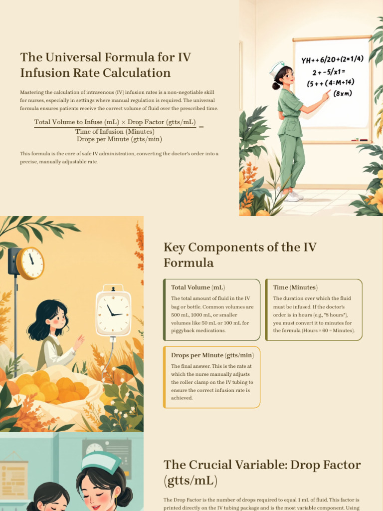 IV Infusion Rate Calculation Guide | PDF | Intravenous Therapy ...