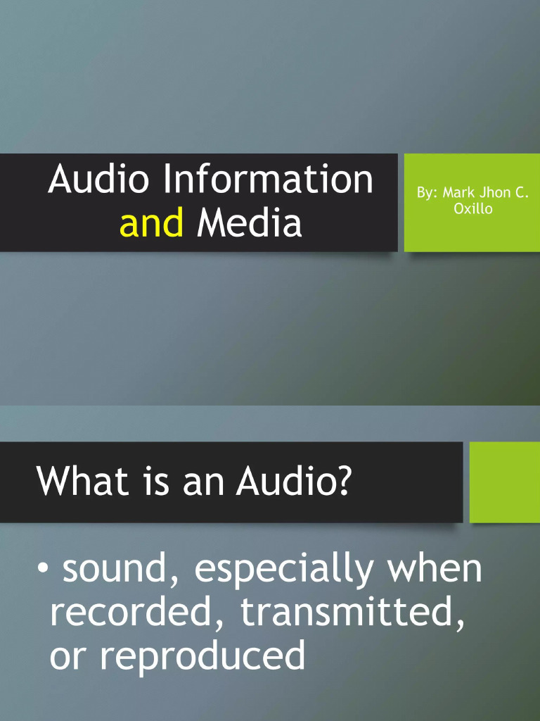 Audio Information Media | PDF