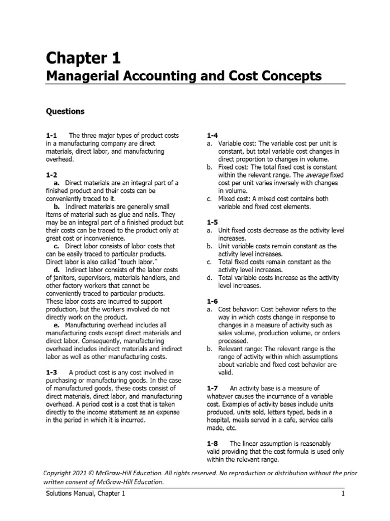 Solutions Chapter 1 | PDF