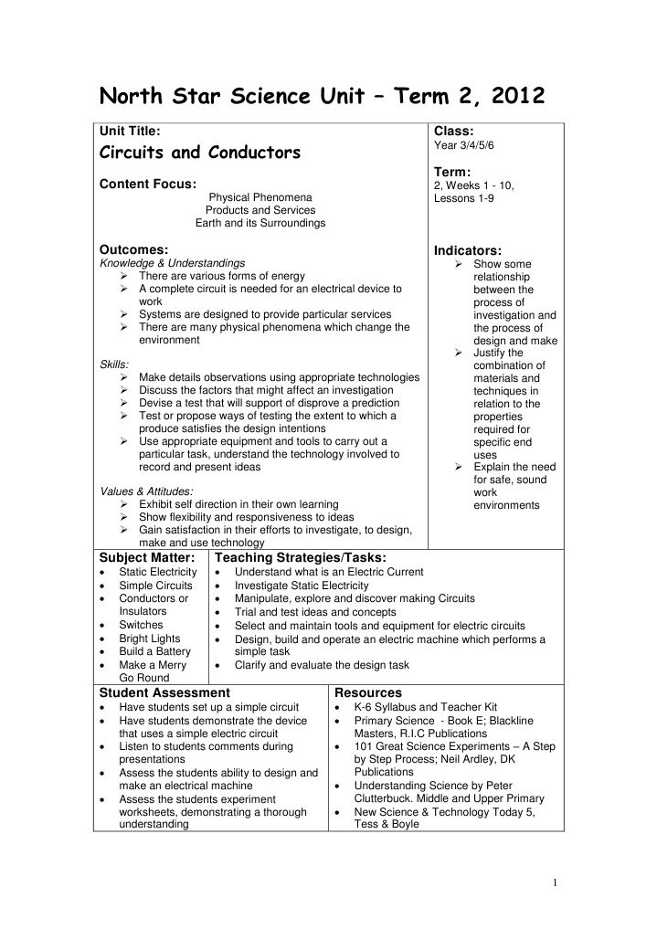 Circuits and Conductors Unit Overview | PDF | Machines | Electricity