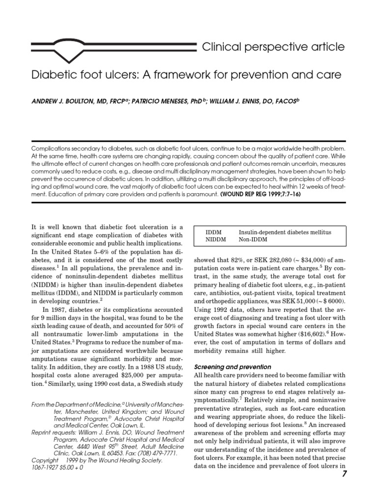 Diabetic Foot Ulcer Prevention Guide | PDF | Wound | Peripheral Neuropathy