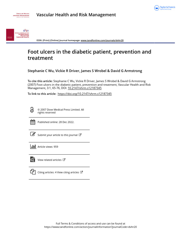 Diabetic Foot Ulcers: Prevention & Treatment | PDF | Wound | Medical ...