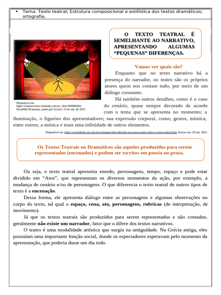 Interpretação de Texto Teatral | PDF | Teatro | Ator