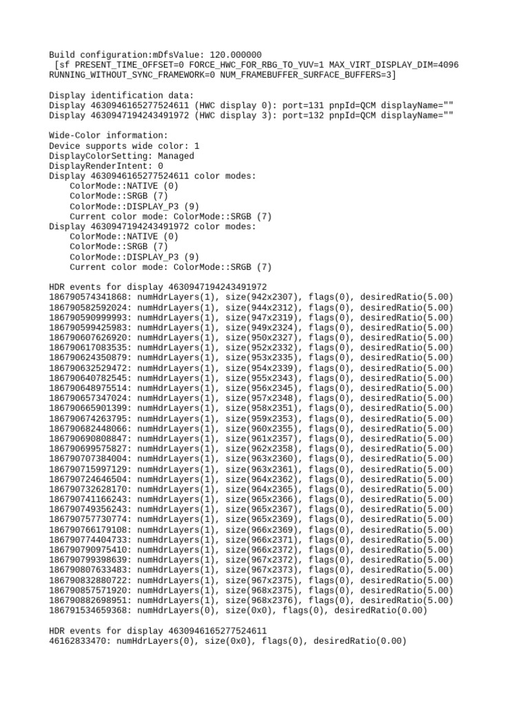 Display Configuration and HDR Events | PDF | Video | Electronics