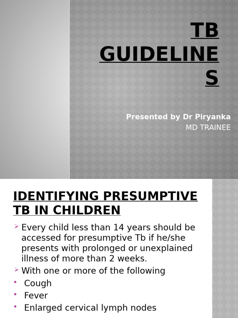 Identifying TB in Children: Guidelines | PDF | Tuberculosis | Meningitis