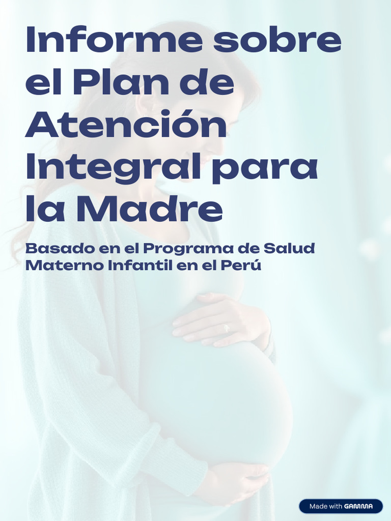 Plan Integral de Salud Materna en Perú | PDF | Salud maternal | El embarazo