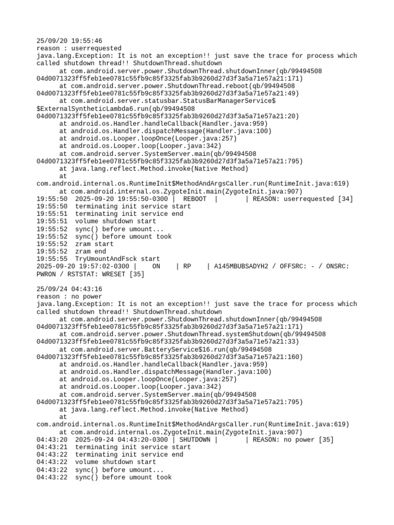 Android Shutdown and Reboot Logs | PDF | Embedded Linux Distributions ...