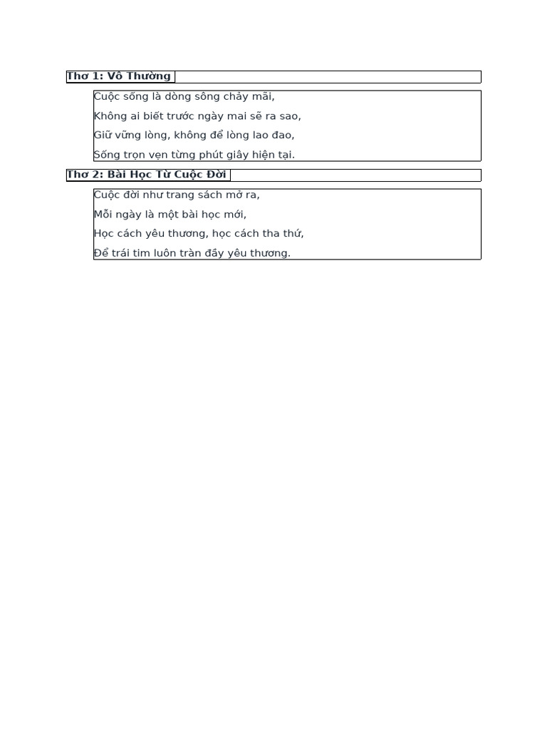 Thơ 1 | PDF