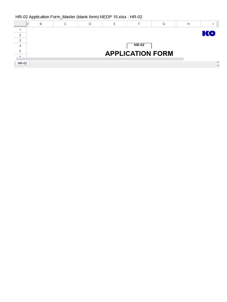 HR-02 Application Form Template | PDF