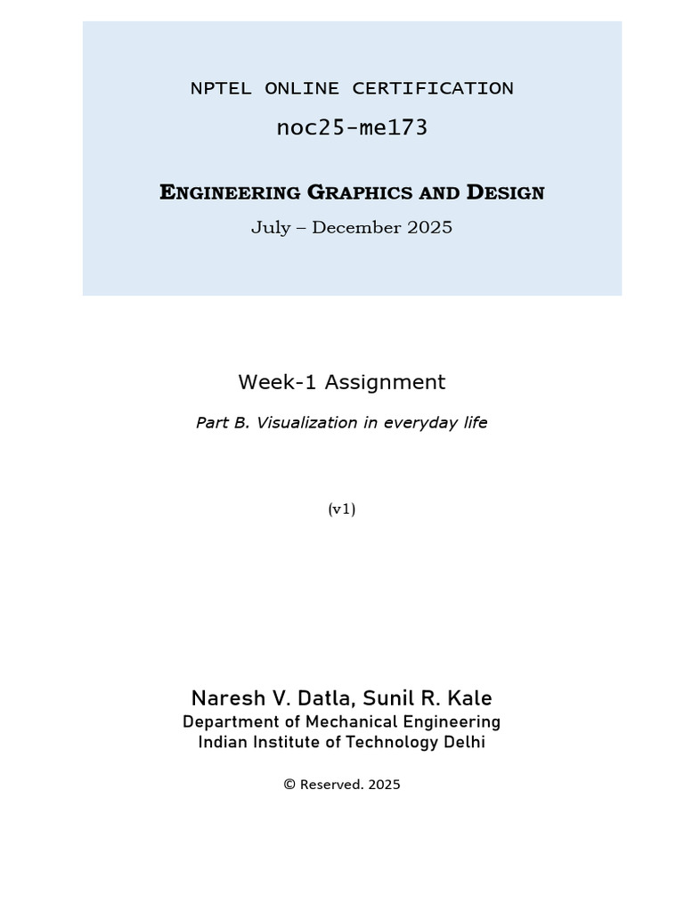 Engineering Graphics Week 1 Assignment | PDF | Curve | Shape