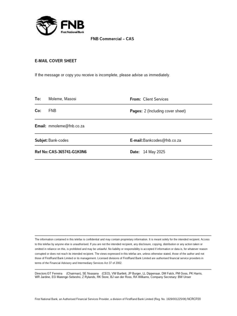 FNB Bank Rating Letter Sample | PDF | Computing