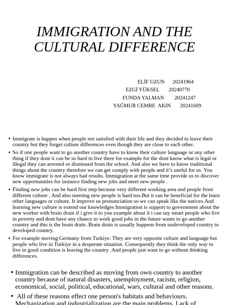 Immigration and Cultural Challenges | PDF | Immigration | Behavior