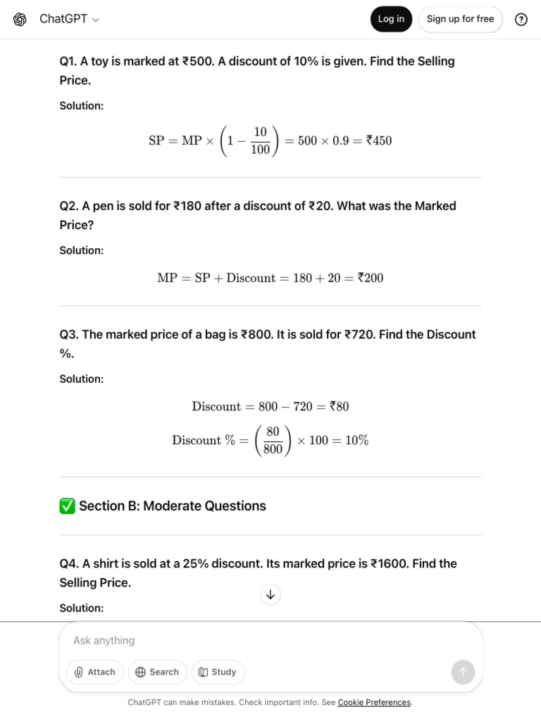 Discount MP SP Formulas 3 | PDF