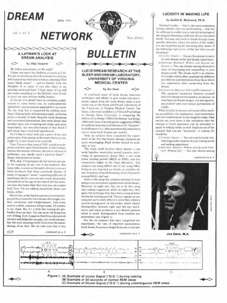 1.5 Dream Network Bulletin Vol.1 No.5 | PDF | Dream | Lucid Dream