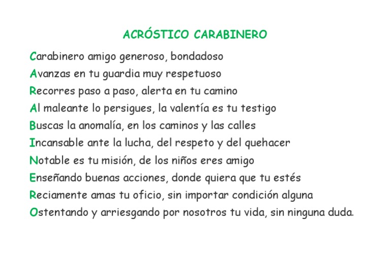 Carabinero Acróstico LISTO