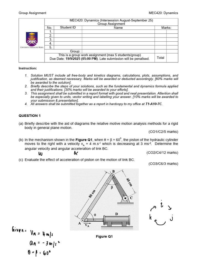 MEC420 Group Assignment Intersesi Aug-Sept25!1!202509131520 03266 | PDF