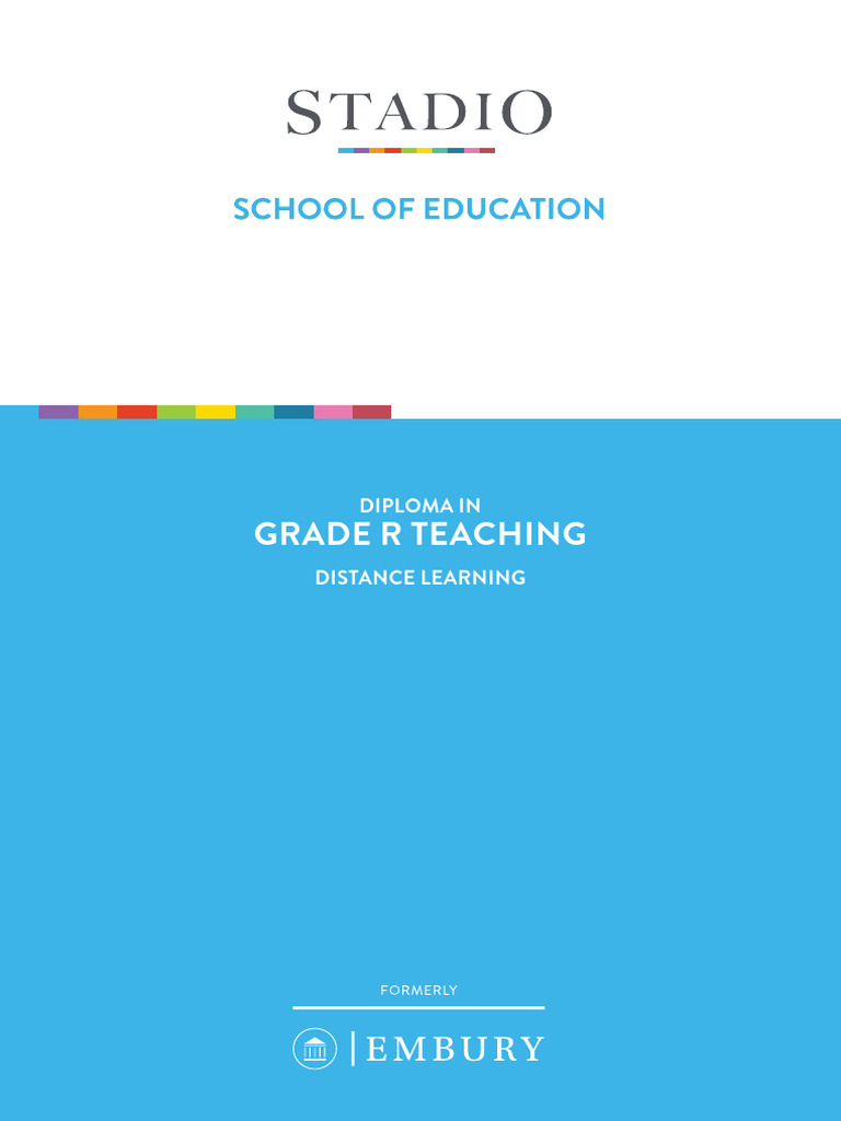 SOE - Diploma in Grade R Teaching DL | PDF | Teachers | Learning