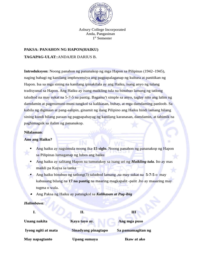 Report Format | PDF