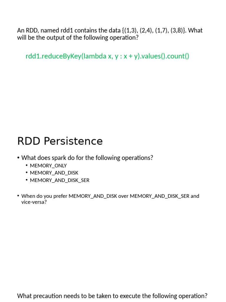 Spark RDD Operations and Persistence Explained | PDF