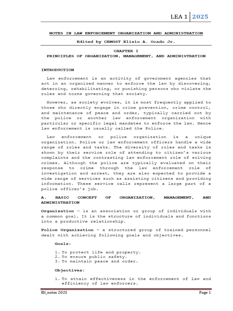 Lea 1 2024 | PDF | Police | Law Enforcement
