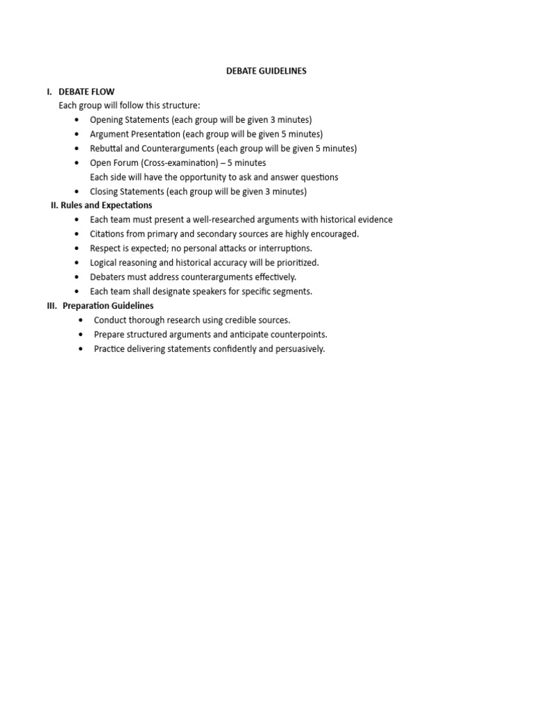Debate Guidelines | PDF | Argument | Evidence